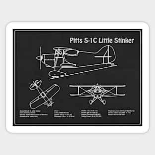 Betty Skelton Pitts S-1C Little Stinker Blueprint - PD Sticker